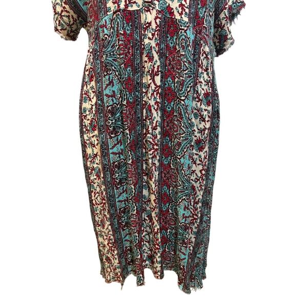 Anthropologie Uncle Frank Floral Frayed Hem Shirt Dress Size Small - Picture 2 of 8